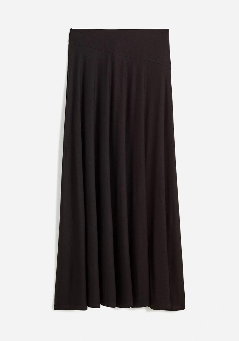 Madewell NEW Women’s Black Jersey Knit Assymetric-Seam Midi Skirt size Large